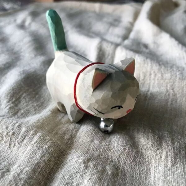 纯手工雕刻！木雕猫咪盲盒 丙烯上色 多造型可爱猫摆件 - 图片 20