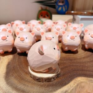 小猪手工木雕桌面实木雕刻摆件十二生肖生日礼物木刻男生女生毕业礼物