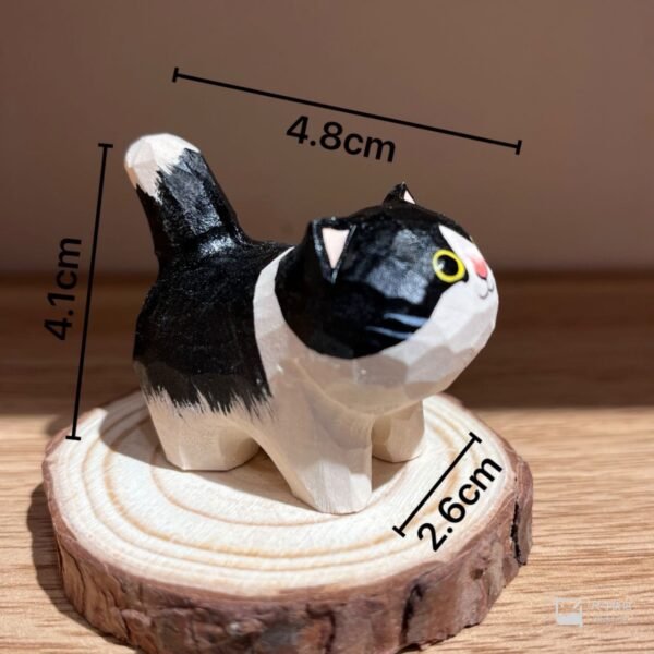 手工木雕猫咪摆件 柴犬 丙烯手绘萌趣小猫 桌面治愈系小物 - 图片 5